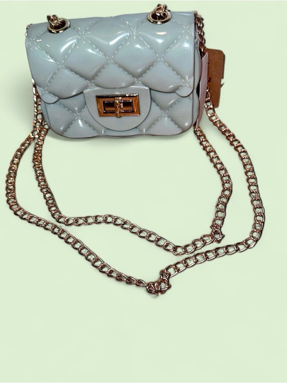 💚TRENDING|NWT HELLO 3AM Quilted Mint Green Nano Crossbody|Mini Statement Purse 💚